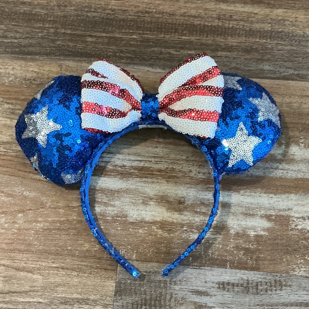 Disney Blue and Red Sequin Minnie Mouse Ears